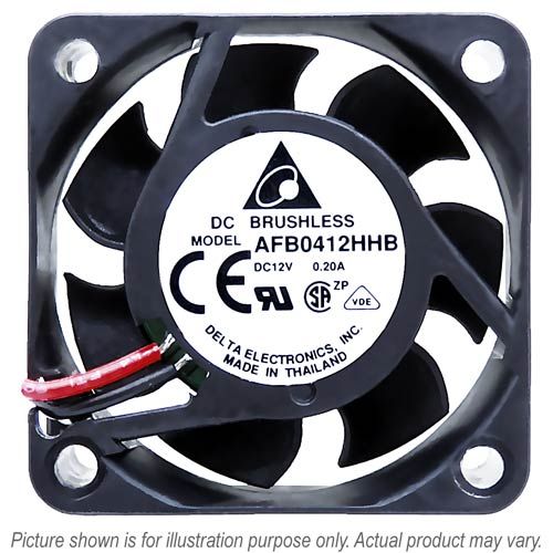 AFB0424SHB, 40x40x15mm, 24 VDC, 0.12 A, 2.88 Watts, speed 11000 RPM, Speed Sensor (Tach), 2 lead wires, ball bearing, axial, dc fan, delta