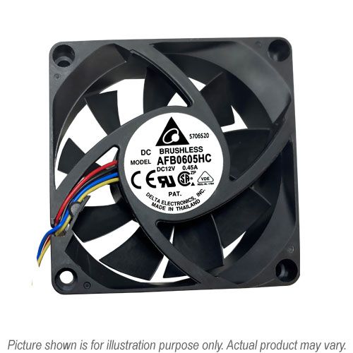 AFB0612LC-F00, 60x60x13mm, 12 VDC, 0.08 A, 0.96 Watts, 3000 RPM, 3 wire leads, ball bearing, axial fan, Speed Sensor (Tach), dc fan, delta fan, cooling fan