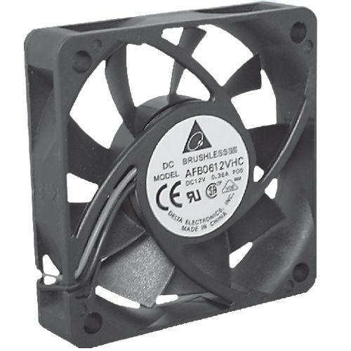 AFB0624HHC, 60x60x13mm, 24 VDC, 0.09 A, 2.16 Watts, 4800 RPM, 2 lead wires, ball bearing, axial fan, dc fan, delta