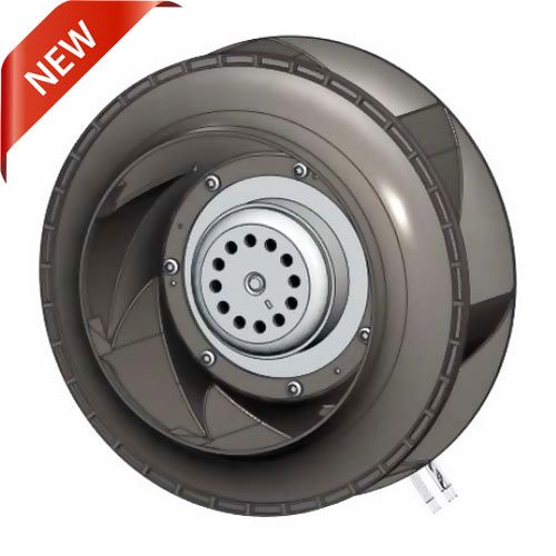 GTB023FUA10R-V E1, EC centrifugal Round Blower, Round 225mm x 99mm w/ Inlet Nozzle, 230VAC, 85W, IP54, PWM, VAC