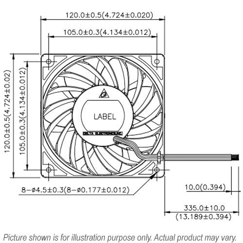 Lüfter 24V/0,18A 120x120x25mm (DFM1225B)