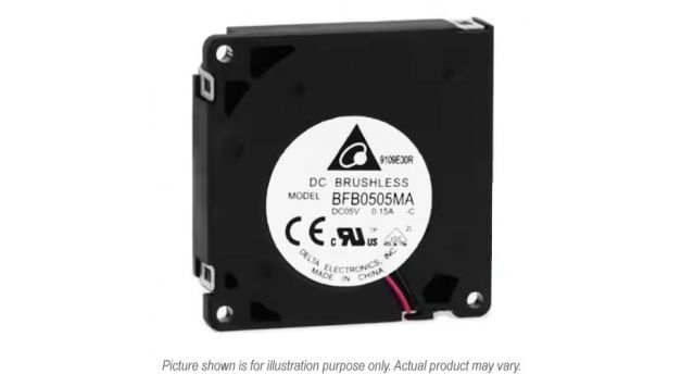BFB0505MA-C, 50x50x10.30mm, 5 VDC, 0.10 A, 0.5 Watts, 4300 RPM, 2 lead wires, ball bearing, blower, dc fan, delta