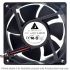 AFB1224SHE-F00, dc axial fan, 120x120x38mm, 24 VDC, 0.50 A, 12 Watts, speed 3700 RPM, 3 lead wires, Speed Sensor (Tach), ball bearing, axial, dc fan, delta